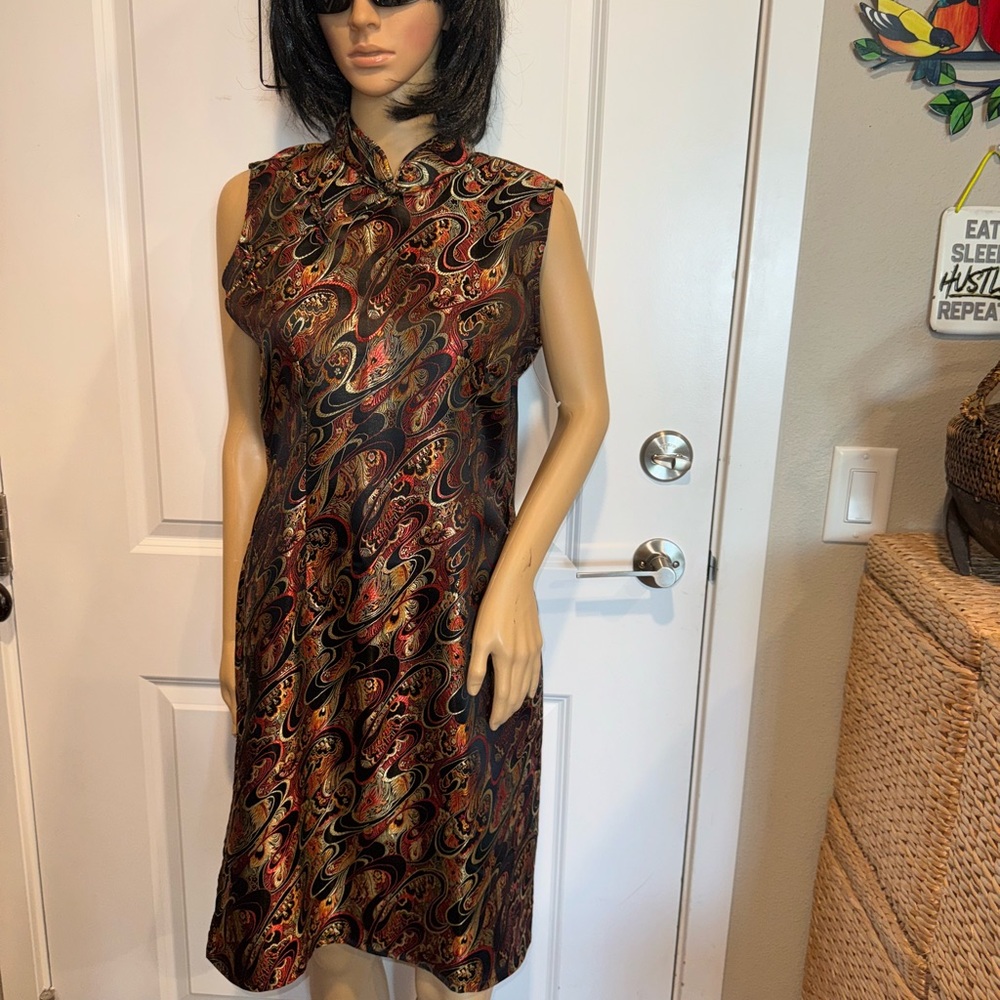 ORIENTAL Elegant Paisley Sleeveless Dress-large